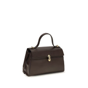 Savette Brown Calf Leather Shoulder Bag
