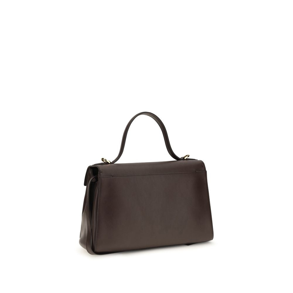 Savette Brown Calf Leather Shoulder Bag