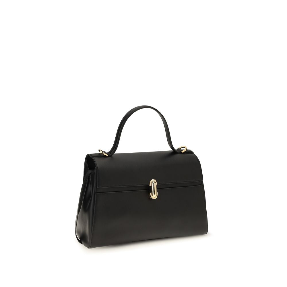 Savette Black Calf Leather Shoulder Bag