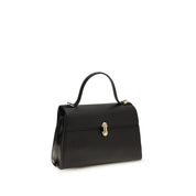 Savette Black Calf Leather Shoulder Bag
