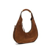Moschino Brown Suede Shoulder Bag