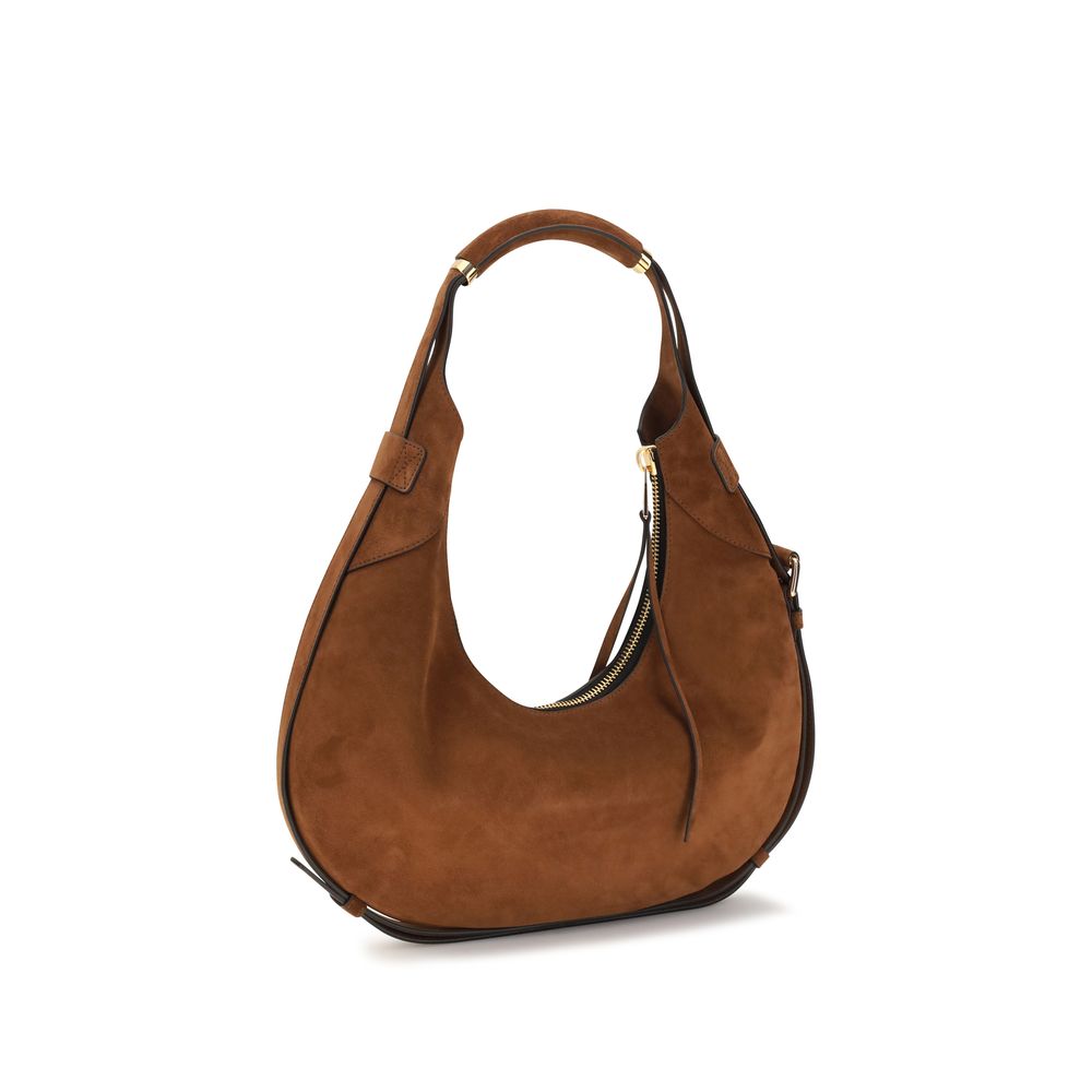 Moschino Brown Suede Shoulder Bag