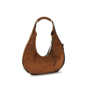 Moschino Brown Suede Shoulder Bag