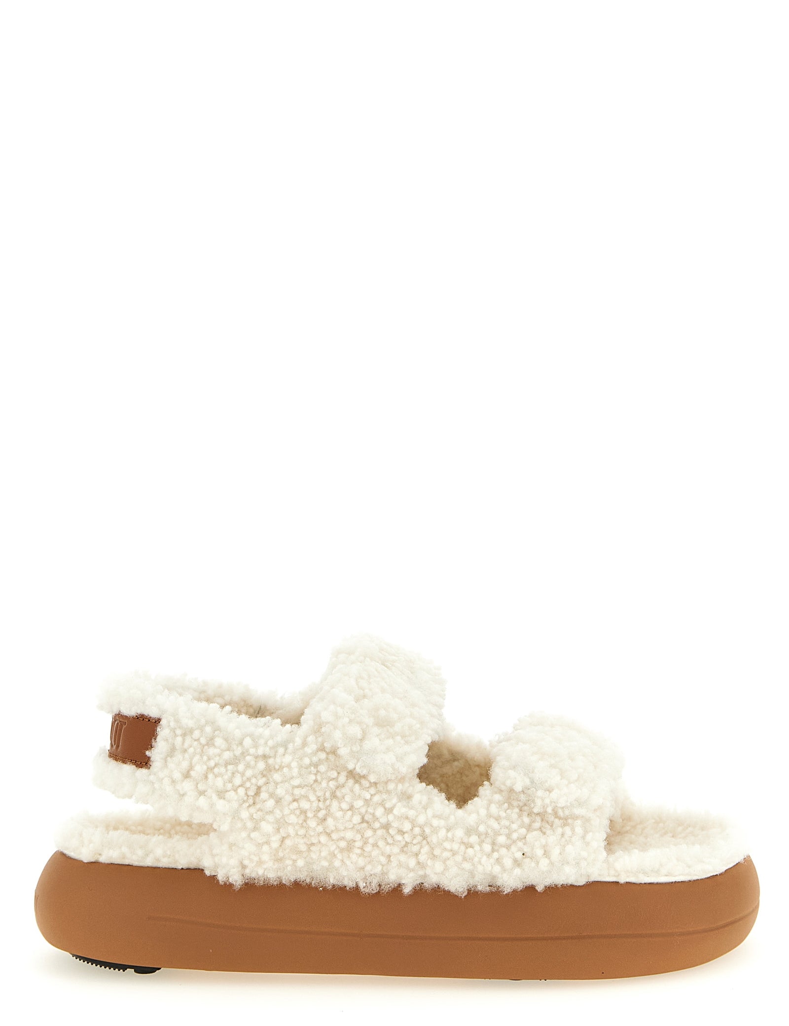 Moon Boot White Lambskin Flat Sandals