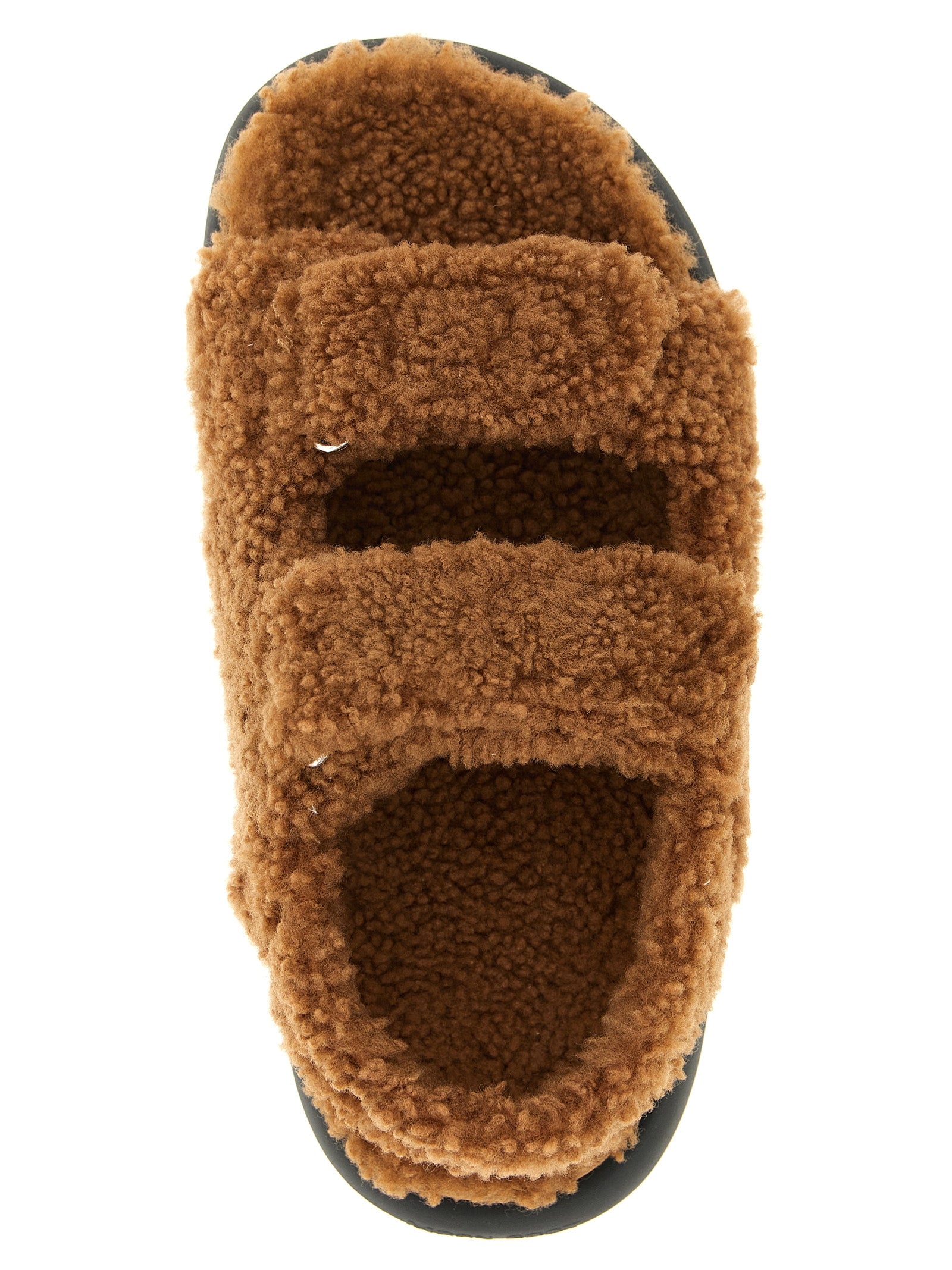 Moon Boot Brown Sheepskin Leather Shearling Sandals