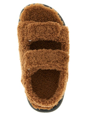 Moon Boot Brown Sheepskin Leather Shearling Sandals