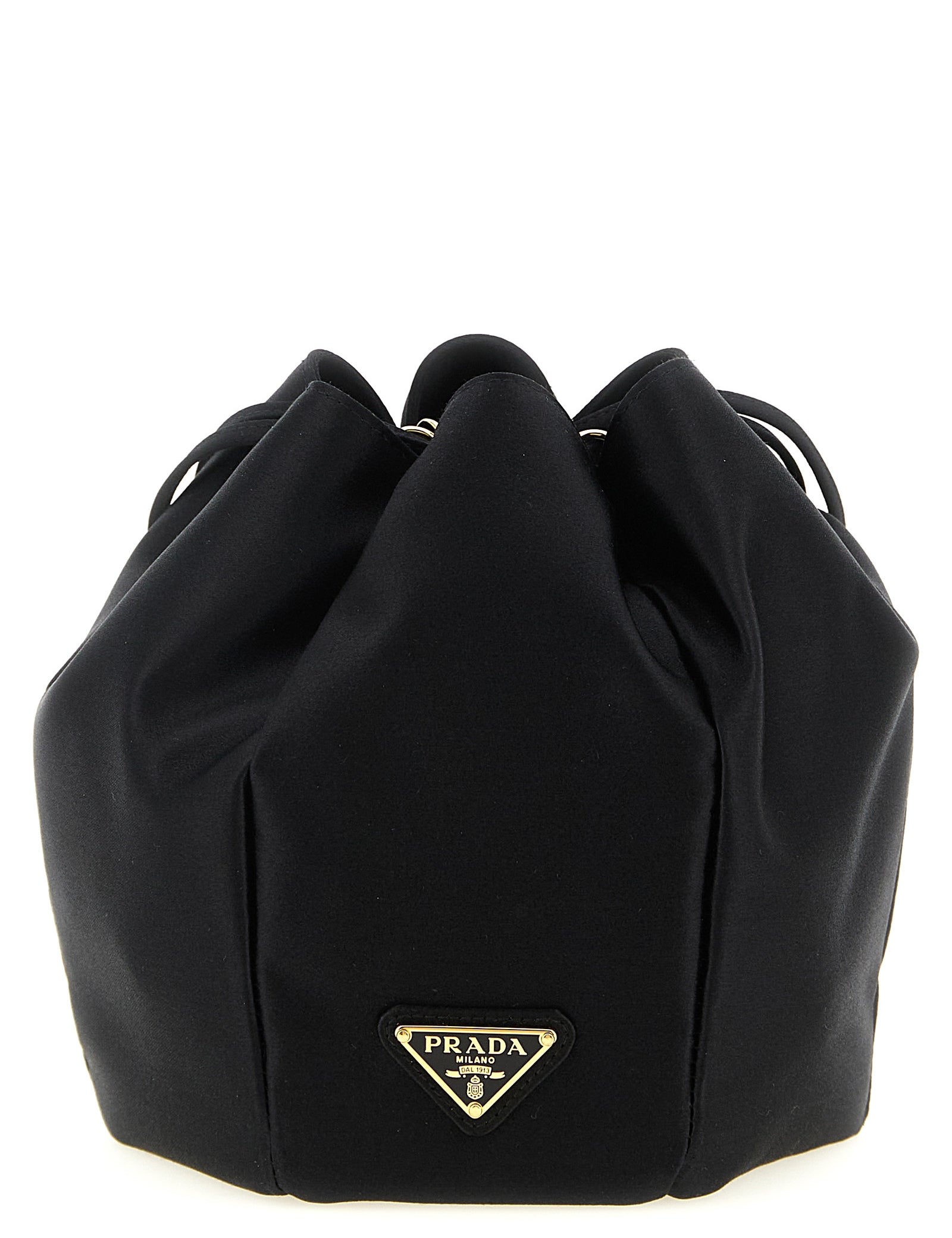 Prada Black Viscose Bucket Bag