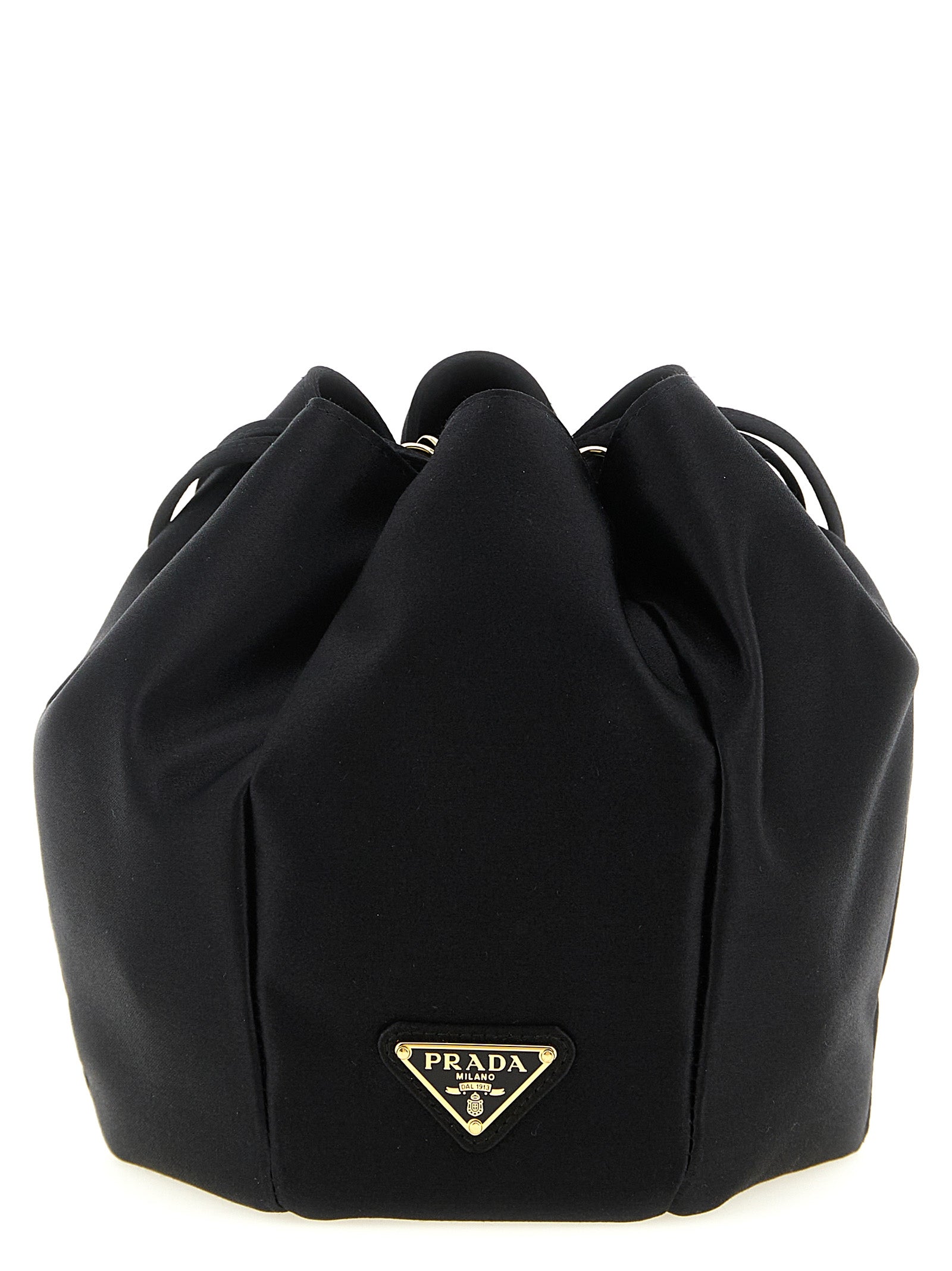 Prada Black Viscose Bucket Bag