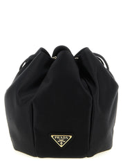 Prada Black Viscose Bucket Bag