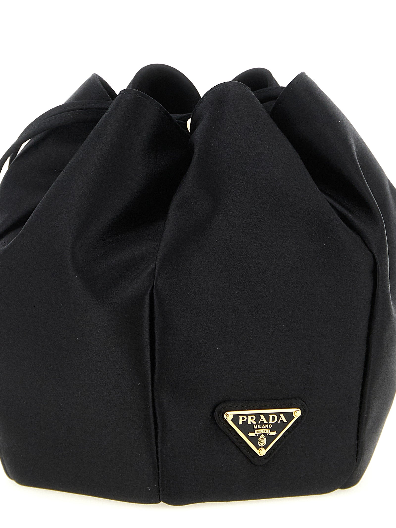Prada Black Viscose Bucket Bag