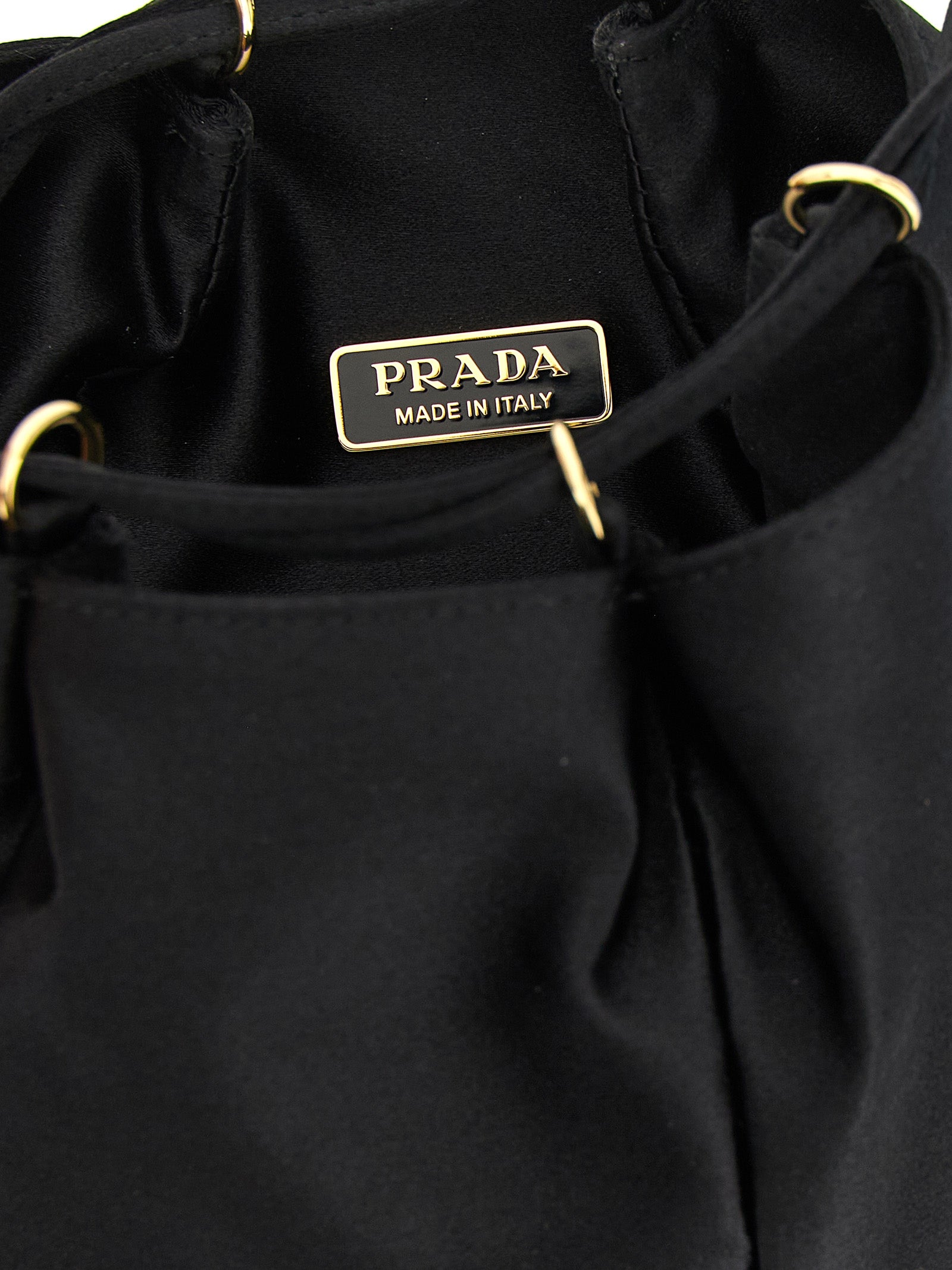 Prada Black Viscose Bucket Bag