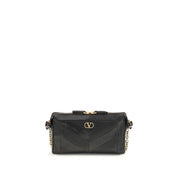 Valentino Garavani Black Napa Leather Shoulder Bag