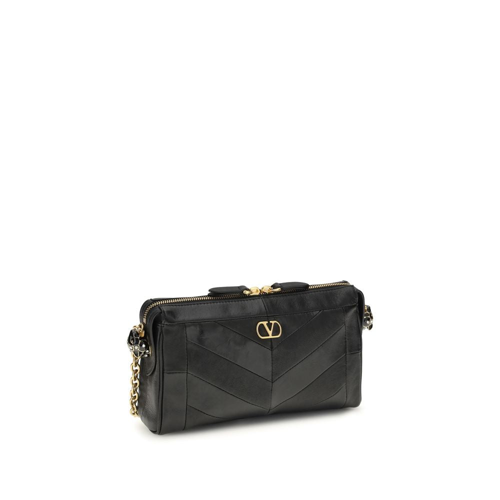 Valentino Garavani Black Napa Leather Shoulder Bag