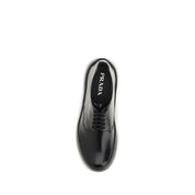 Prada Black Calf Leather Low Top Sneakers