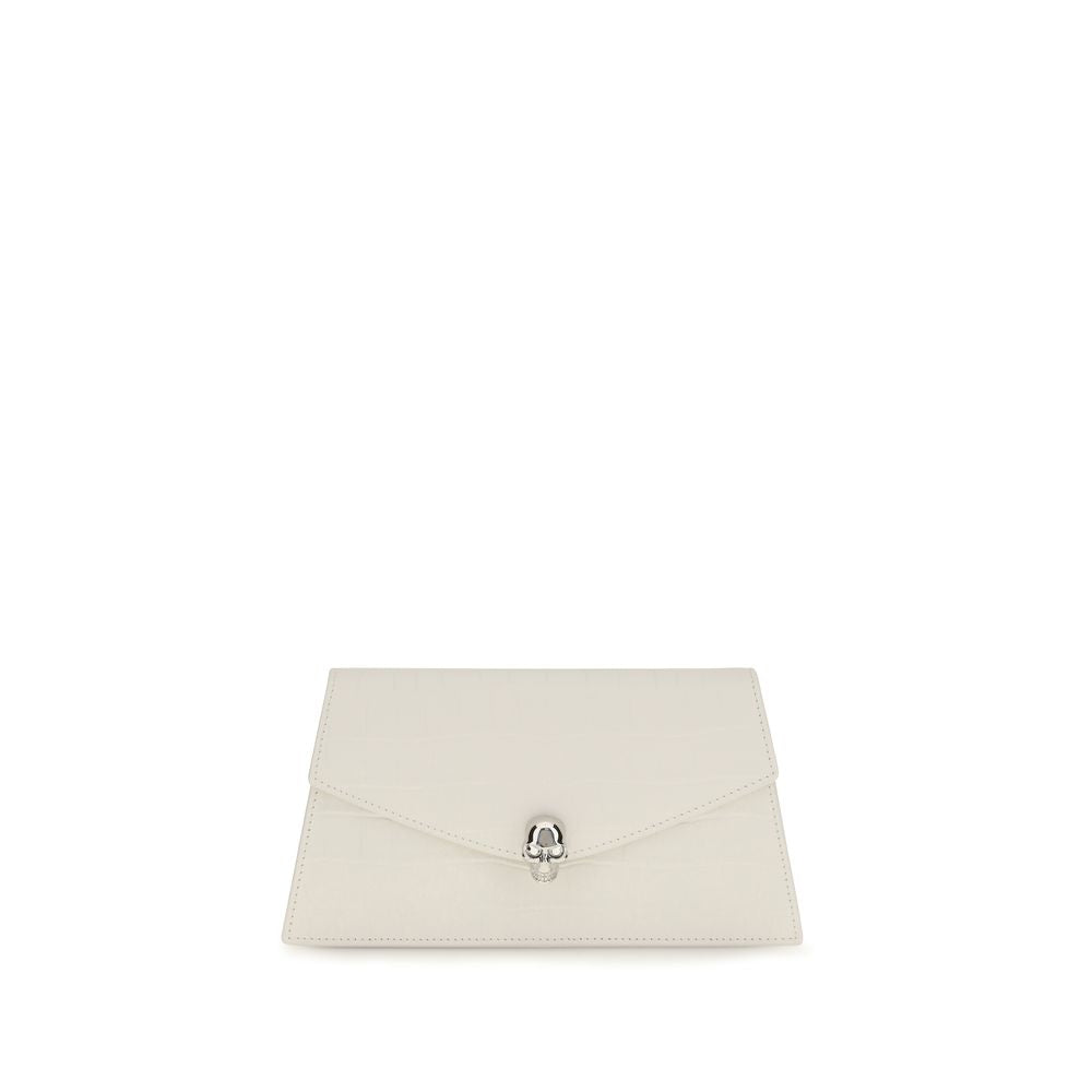Alexander McQueen White Calf Leather Clutch