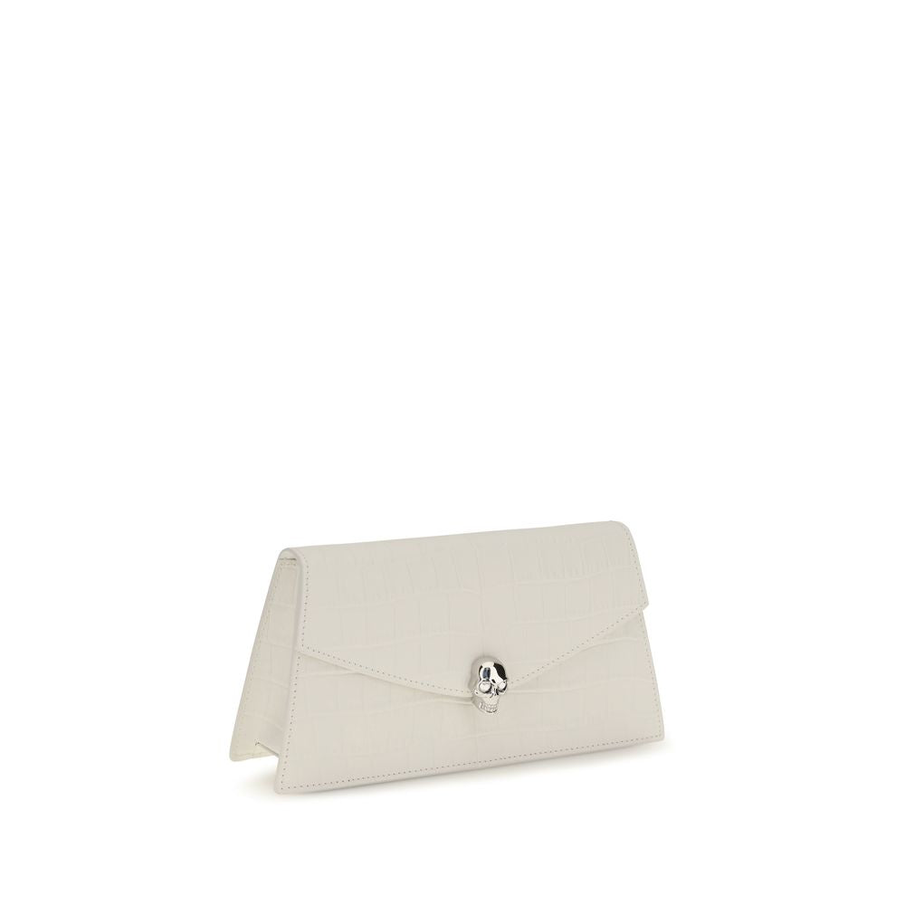 Alexander McQueen White Calf Leather Clutch