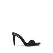 Giuseppe Zanotti Black Silk Satin Mules Sandals