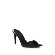 Giuseppe Zanotti Black Silk Satin Mules Sandals