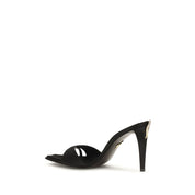 Giuseppe Zanotti Black Silk Satin Mules Sandals