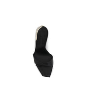 Giuseppe Zanotti Black Silk Satin Mules Sandals