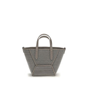 Brunello Cucinelli Gray Calf Leather Shoulder Bag