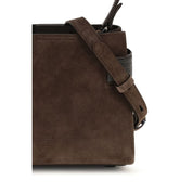 Brunello Cucinelli Brown Calf Leather Shoulder Bag