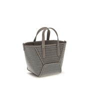 Brunello Cucinelli Gray Calf Leather Shoulder Bag
