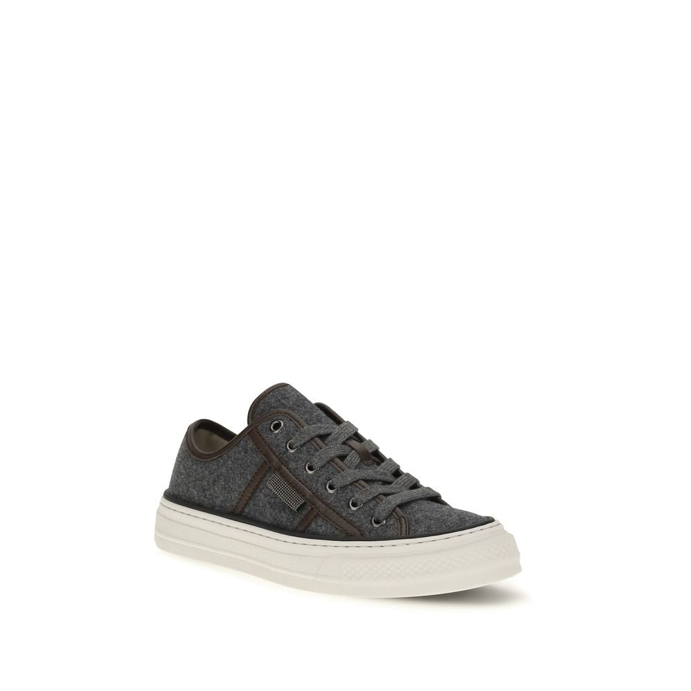 Brunello Cucinelli Gray Suede Sneakers