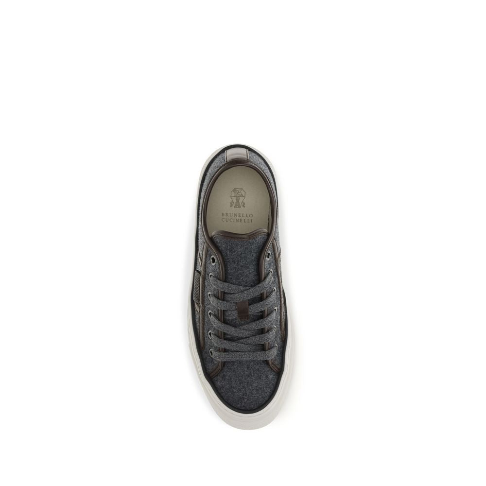 Brunello Cucinelli Gray Suede Sneakers