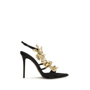 Giuseppe Zanotti Black Viscose & Silk Stiletto Heel Sandals