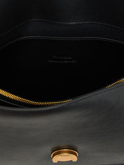PINKO Black Goat Leather Crossbody Bag