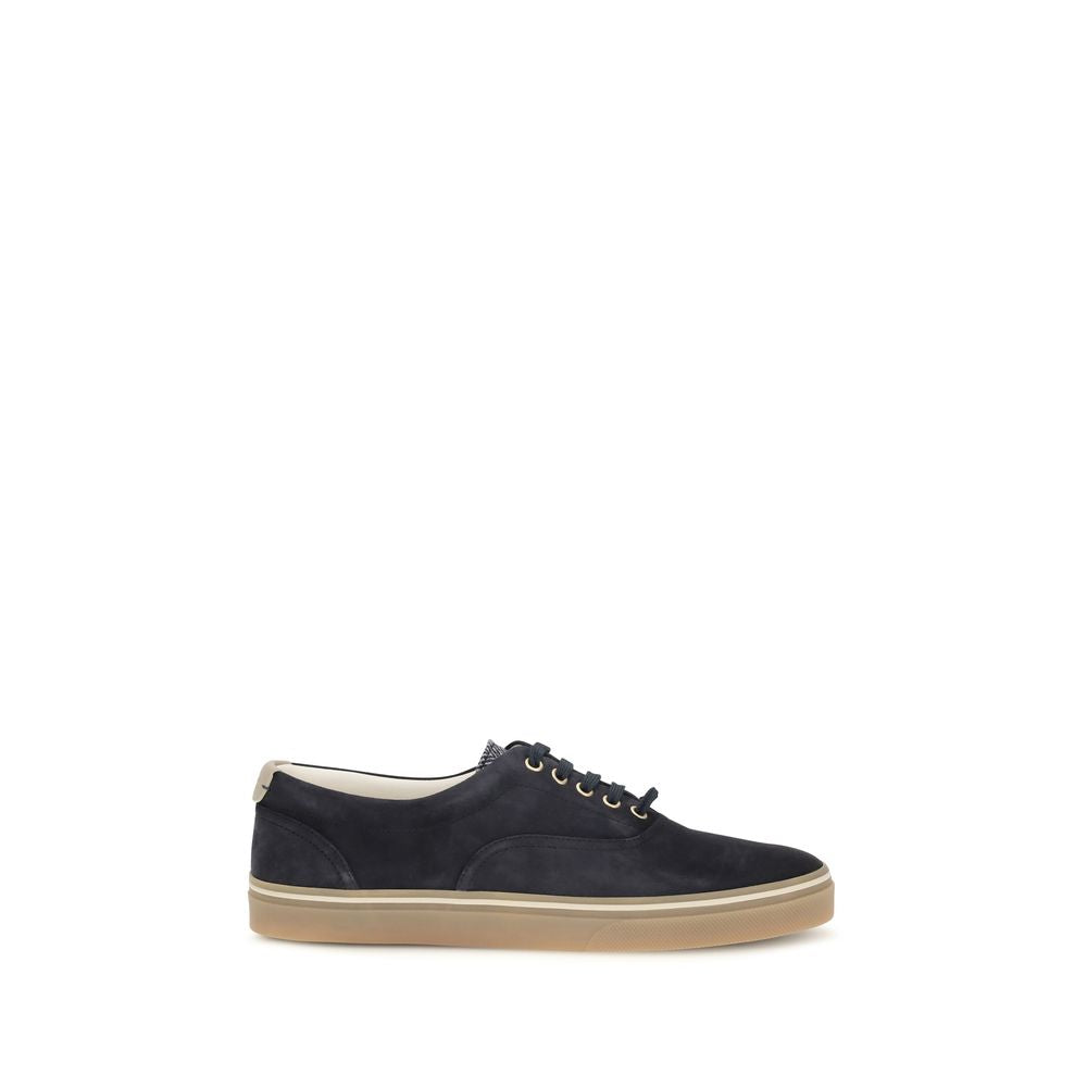 Brunello Cucinelli Blue Suede Low Top Sneakers