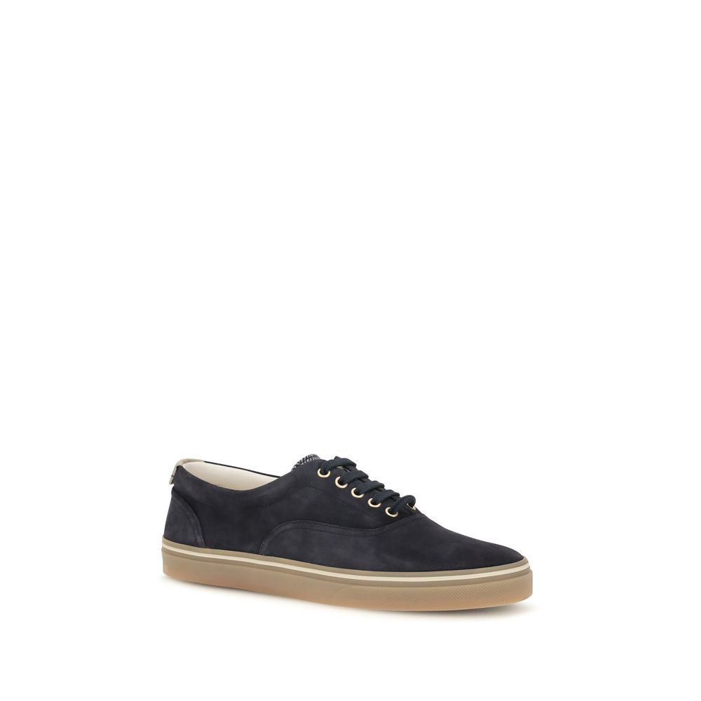 Brunello Cucinelli Blue Suede Low Top Sneakers