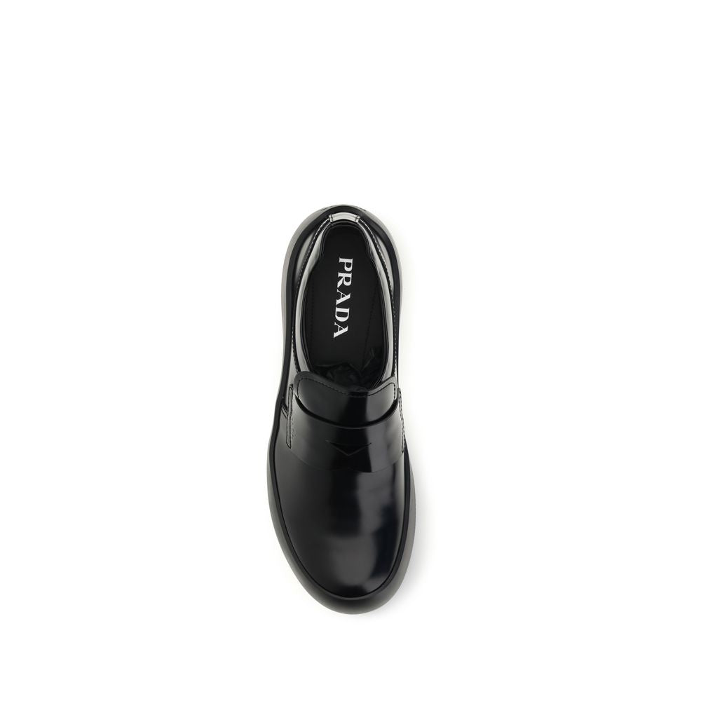 Prada Black Calf Leather Loafers