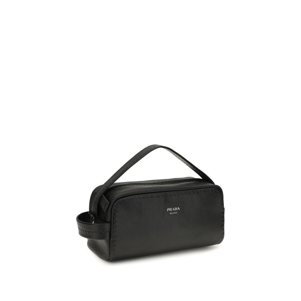 Prada Black Calf Leather Shoulder Bag