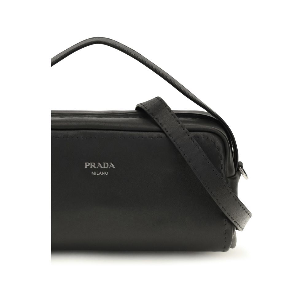 Prada Black Calf Leather Shoulder Bag
