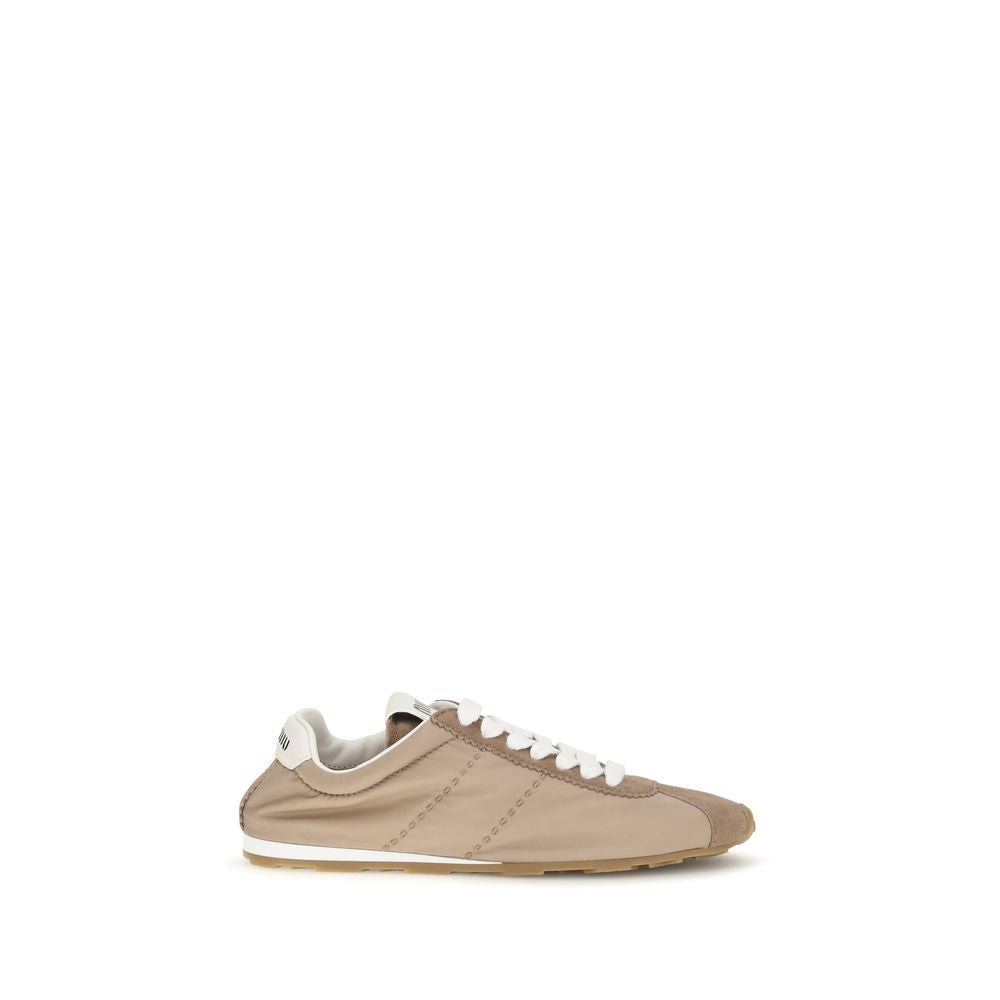 Miu Miu Beige Calf Leather Sneakers
