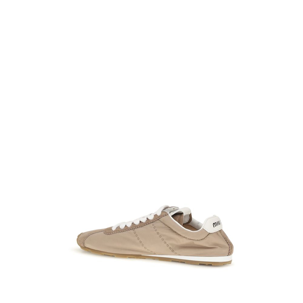 Miu Miu Beige Calf Leather Sneakers