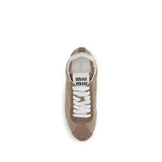 Miu Miu Beige Calf Leather Sneakers