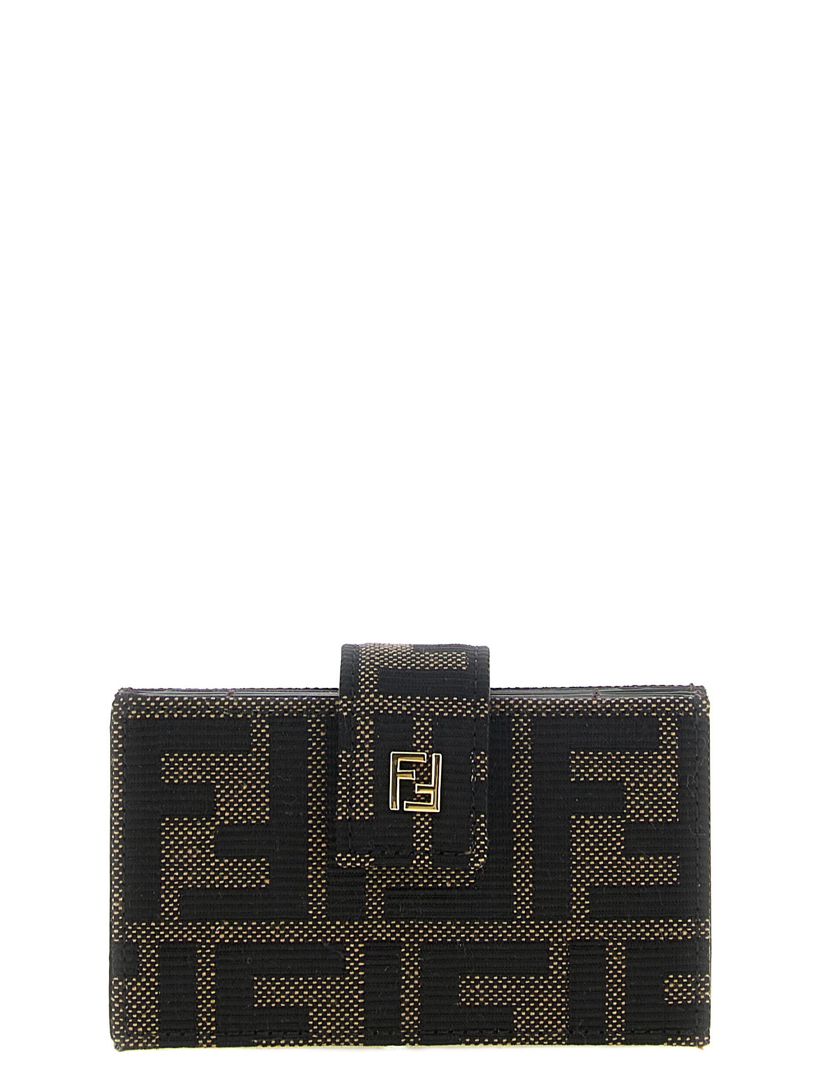 Fendi Brown Polyester Cotton Cardholder