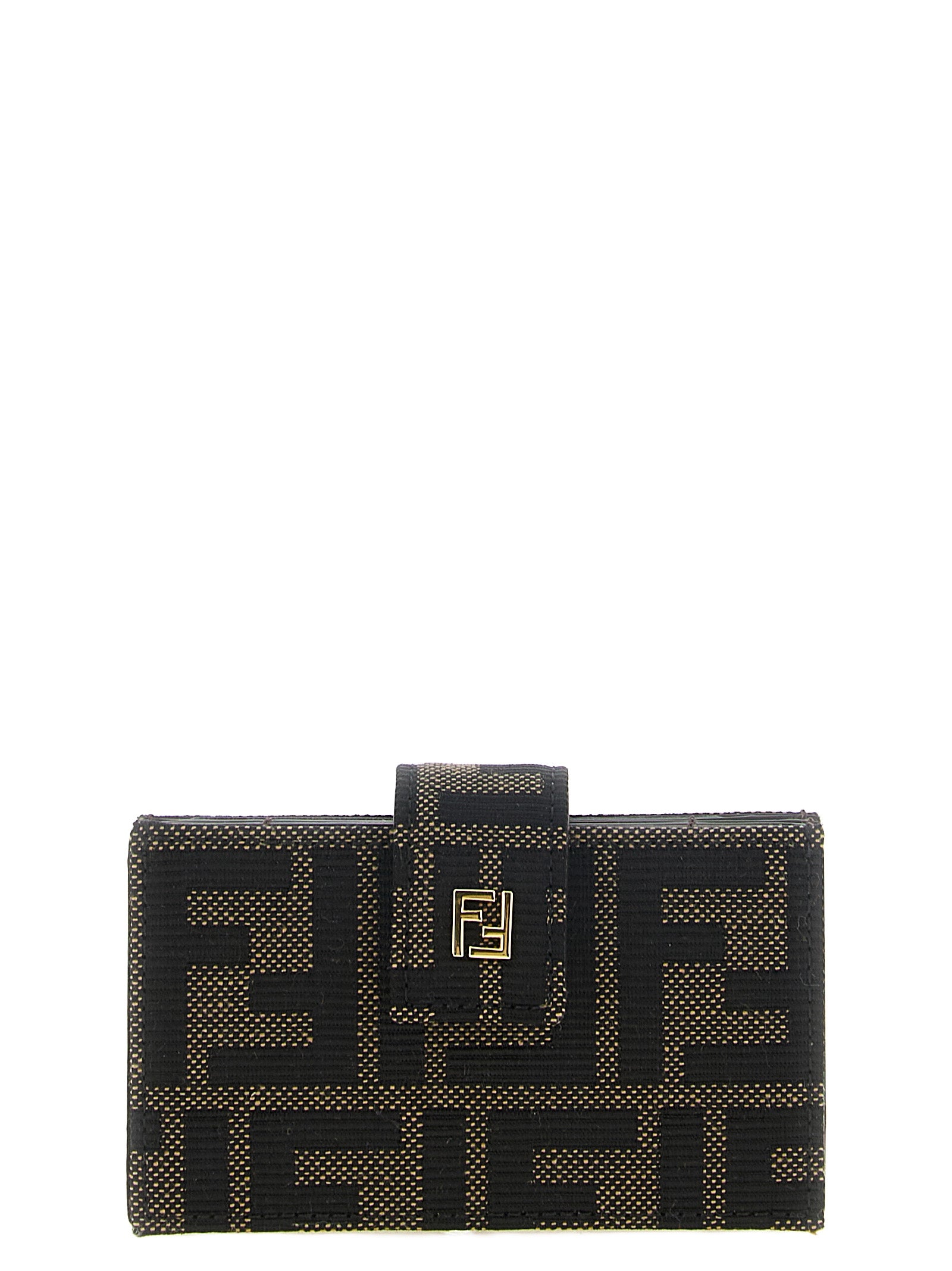 Fendi Brown Polyester Cotton Cardholder