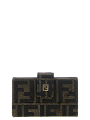Fendi Brown Polyester Cotton Cardholder