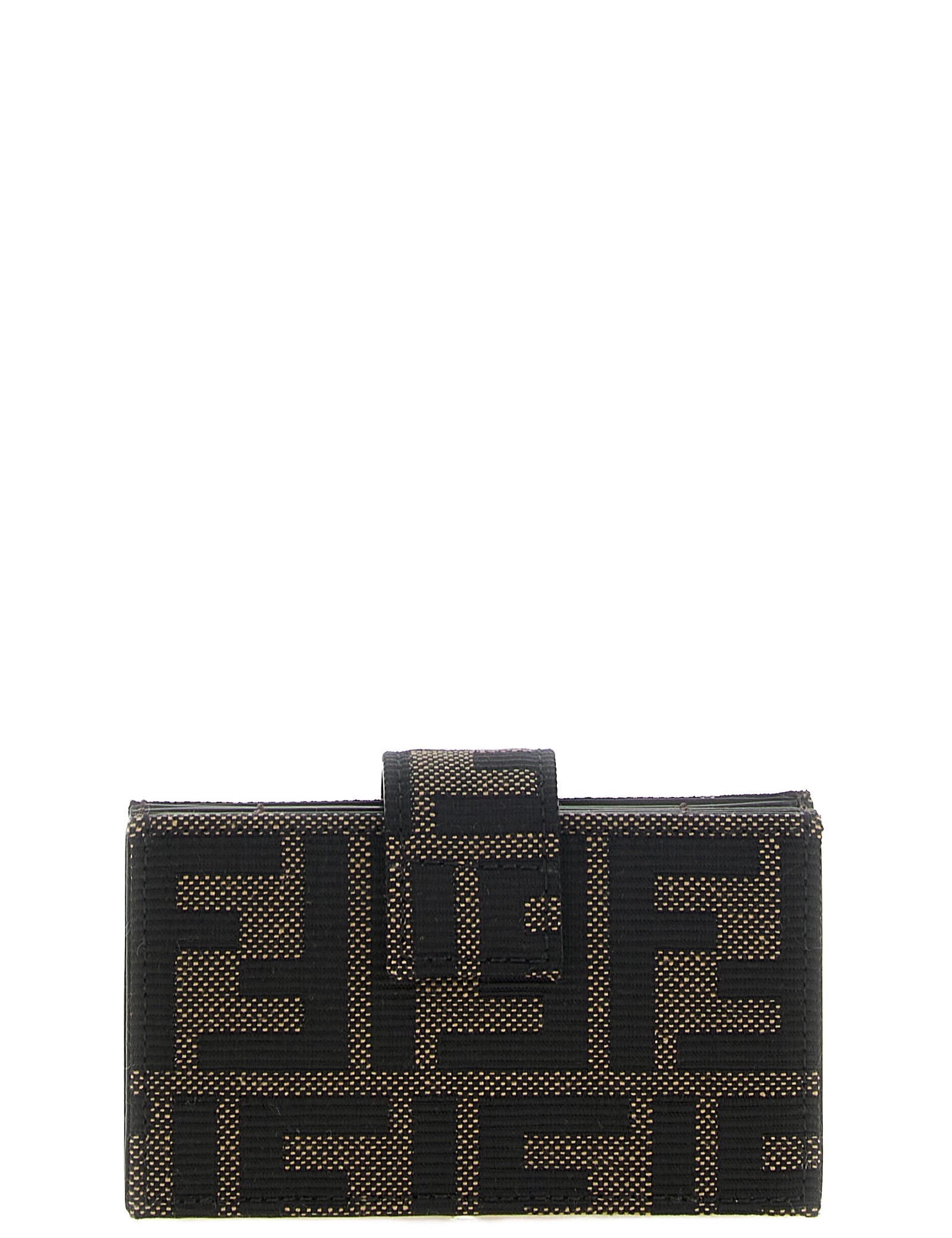 Fendi Brown Polyester Cotton Cardholder