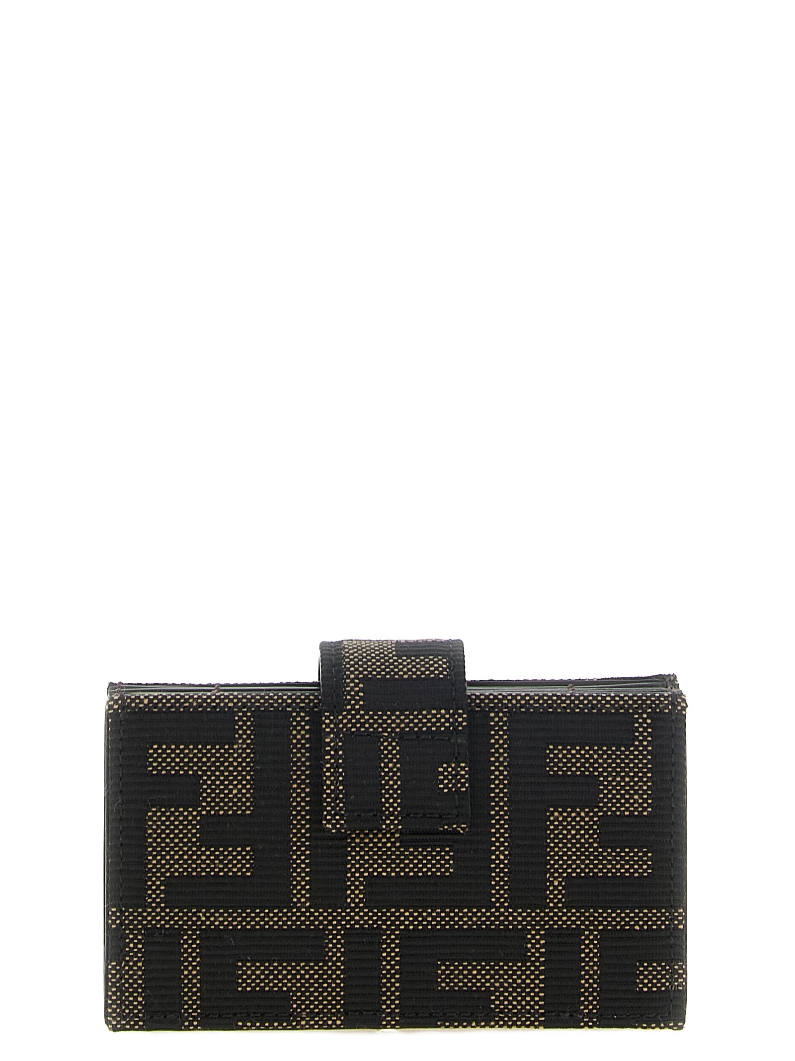 Fendi Brown Polyester Cotton Cardholder