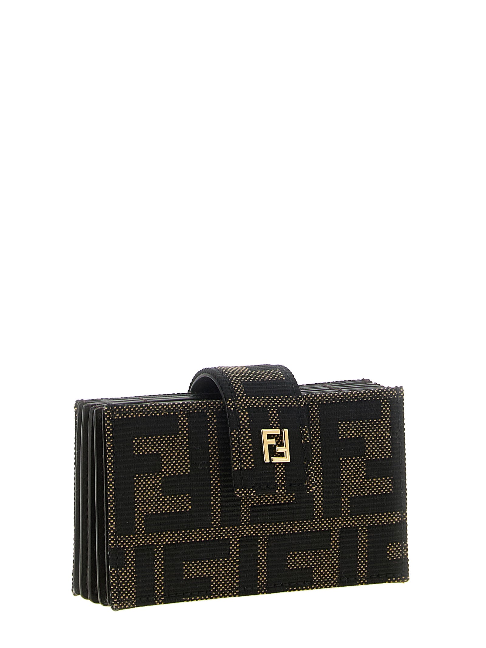 Fendi Brown Polyester Cotton Cardholder
