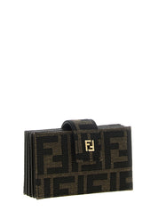 Fendi Brown Polyester Cotton Cardholder