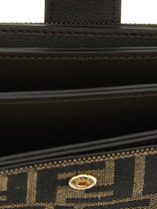 Fendi Brown Polyester Cotton Cardholder