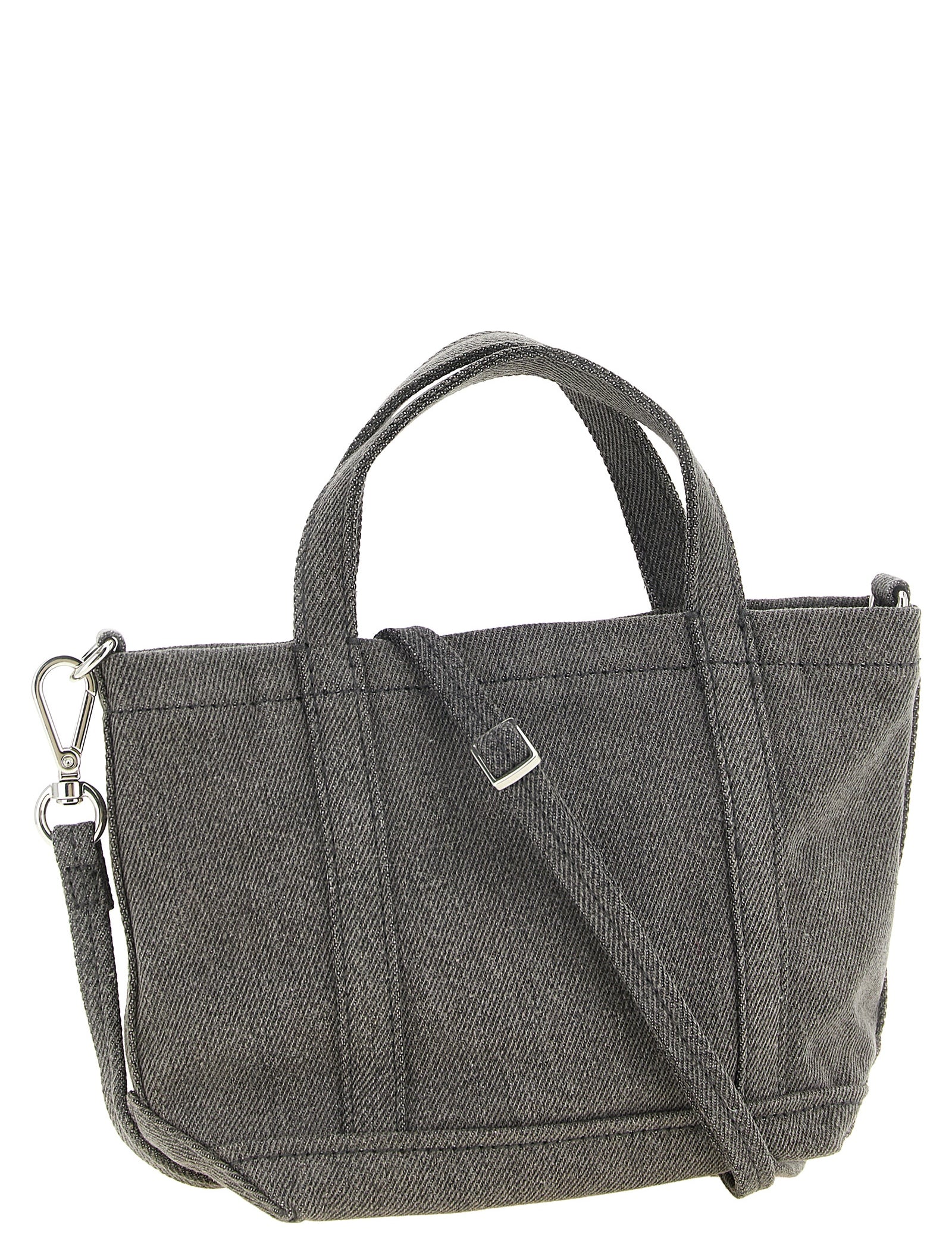 Maison Kitsuné Dark Gray Cotton Denim Tote Bag