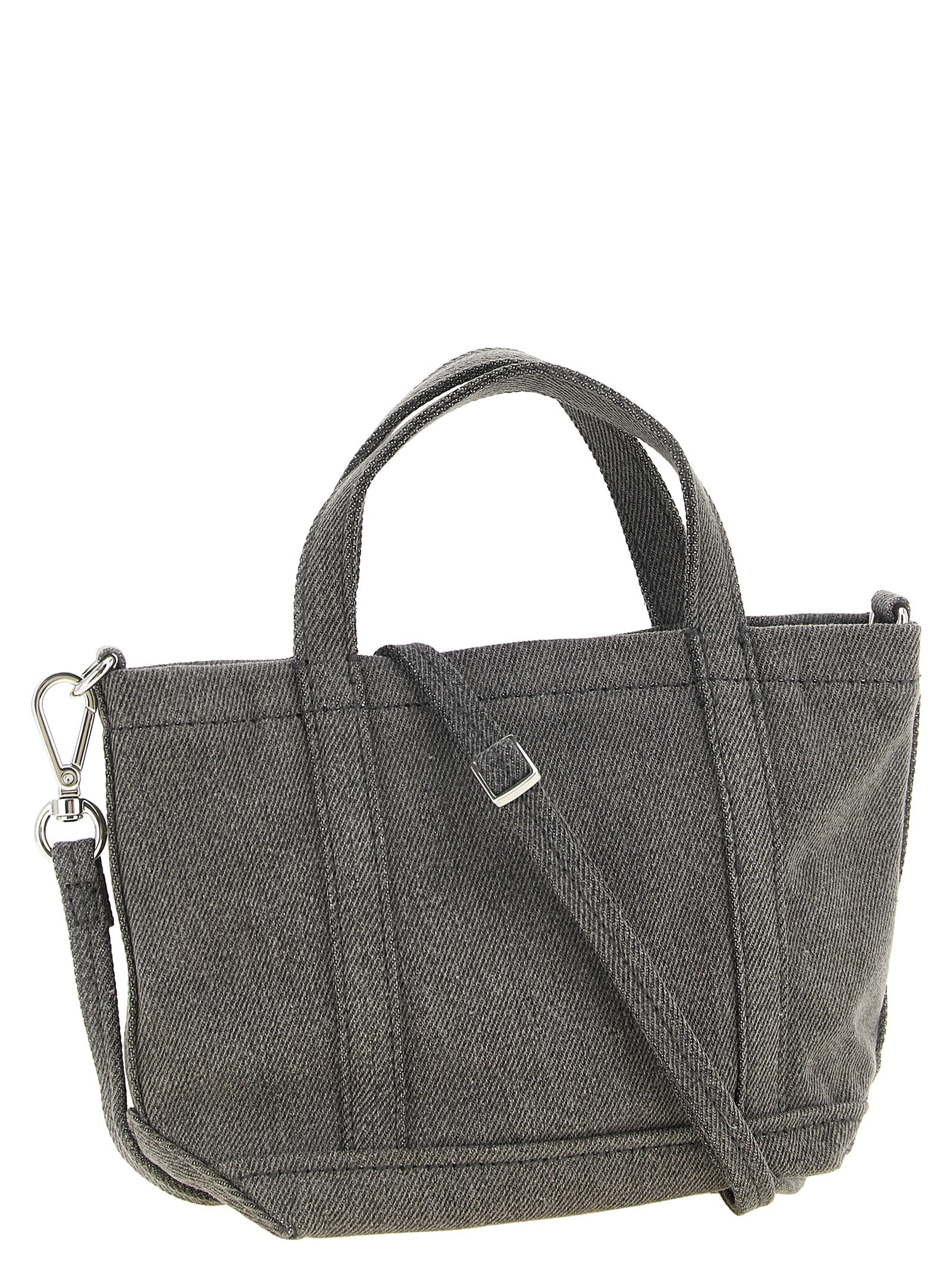Maison Kitsuné Dark Gray Cotton Denim Tote Bag