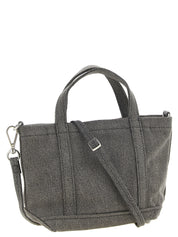 Maison Kitsuné Dark Gray Cotton Denim Tote Bag
